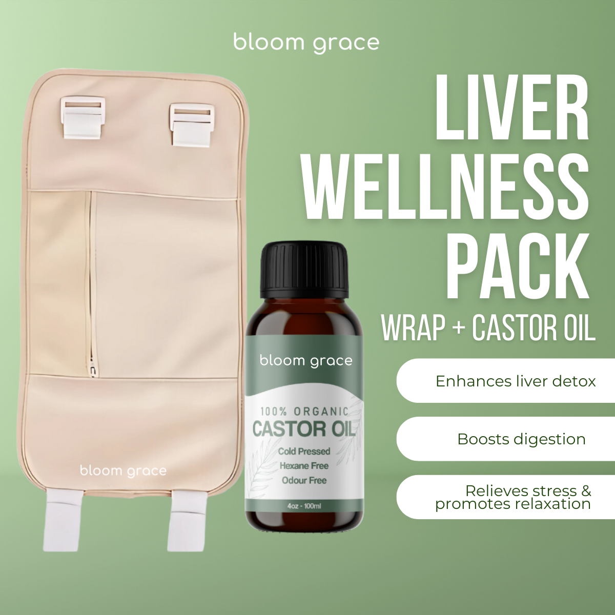 Liver Wellness Pack© (Wrap + Castor Oil)